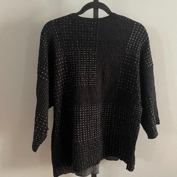 J Jill Pure Jill Oversized Boxy Textured Black Sweater Top Size Small - Picture 2 of 4